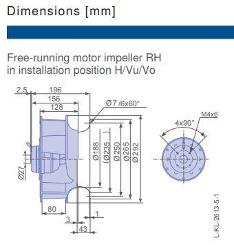 Чертеж вентилятора RH28V-4EP.WD.1R, арт. 113298